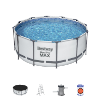 Bestway 56420 BW Каркасный бассейн Steel Pro Max 366х122см, 10250л, фил.-насос 2006л/ч, лестница, тент Bestway 56420 BW Каркасный бассейн Steel Pro Max 366х122см, 10250л, фил.-насос 2006л/ч, лестница, тент