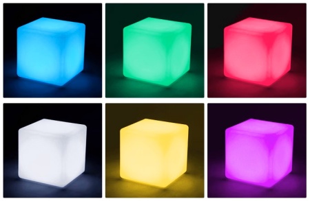 Светильник Куб 40 с питанием от АКБ, RGB